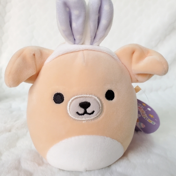 Stevon Squishmallow 4 In BNWT Golden Retriever Dog with Bunny Ears Easter Plush - Picture 6 of 7